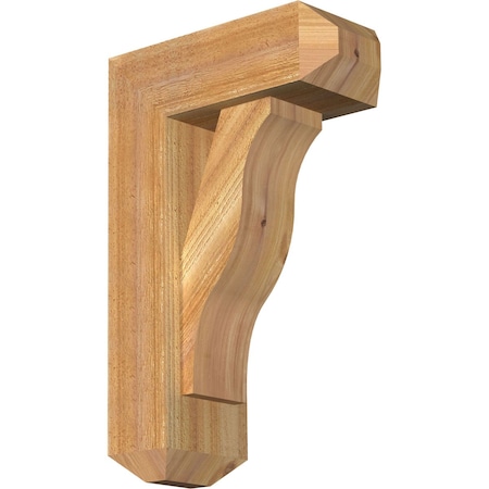 Ekena Millwork Funston Craftsman Rough Sawn Bracket w/ Offset Brace, Western Red Cedar, 6"W x 14"D x 22"H BKT0604X14X22FST04RWR